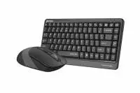 Комплект клавиатура и мишка A4TECH Fstyler F1110Q, Безжичен, Сива