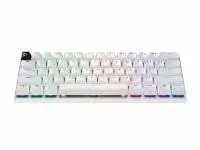Геймърска клавиатура Logitech Pro X 60 Tactile White, KEYCONTROL, LIGHTSYNC, RGB, Бяла - 920-011930