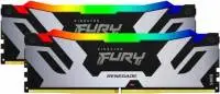 Памет Kingston FURY Renegade Silver RGB 64GB (2x32GB) DDR5 6400MHz CL32 XMP - KF564C32RSAK2-64