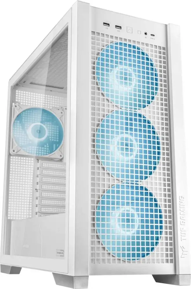 Кутия ASUS TUF GAMING GT302 TG ARGB White Case - 90DC00I3-B19000