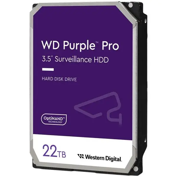 Твърд диск WD Purple Pro 22TB CMR 3.5" 512MB 7200 RPM SATA 6Gb/s - WD221PURP