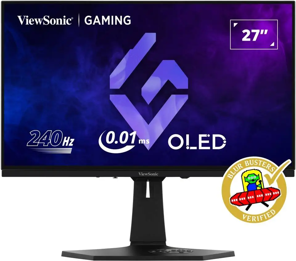 Монитор VIEWSONIC XG272-2K-OLED, 27", OLED, 2560x1440, 240Hz, 0.01ms, HDMI, DP, USB, AMD FreeSync