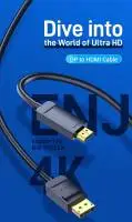 Vention кабел Cable DisplayPort to HDMI 3.0m - 4K, Gold Plated - HFOBI