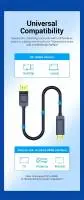 Vention кабел Cable DisplayPort to HDMI 3.0m - 4K, Gold Plated - HFOBI