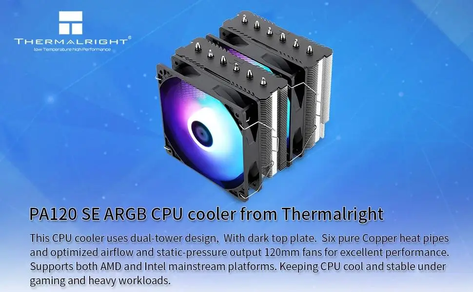 Охладител за процесор Thermalright Peerless Assassin 120 SE ARGB Dual-Tower 
