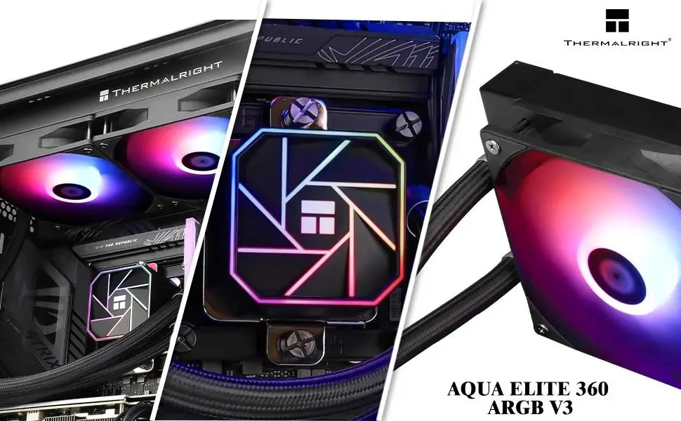 Водно охлаждане за процесор Thermalright Aqua Elite 360 Black A-RGB V3 Water Cooling