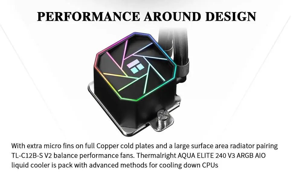 Водно охлаждане за процесор Thermalright Aqua Elite 240 Black A-RGB V3 Water Cooling
