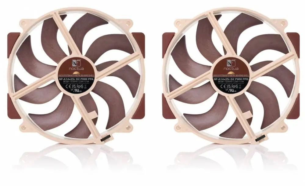 Комплект вентилатори Noctua NF-A14x25r G2 PWM Sx2-PP 140mm