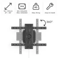 Стенна стойка за TV HAMA, 203 см (80"), 360 &deg;, до 50 кг, 220857