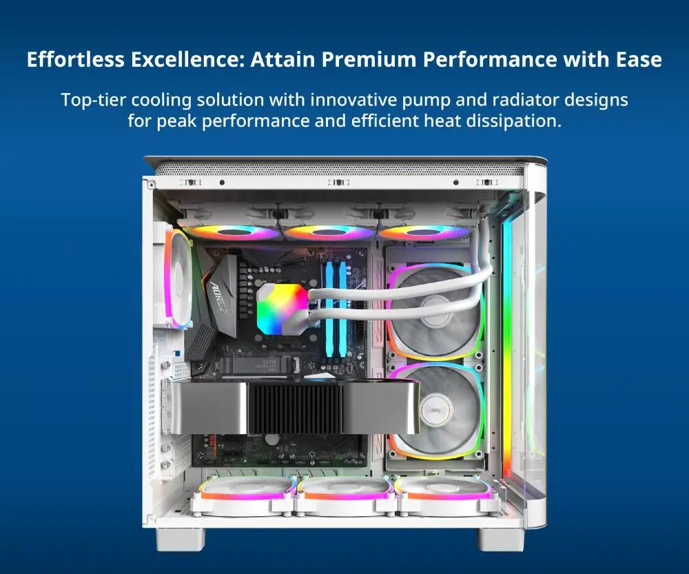 Водно охлаждане за процесор Montech Hyper Flow ARGB 360 CPU Liquid Cooler White