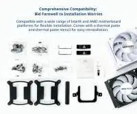 Водно охлаждане за процесор Montech Hyper Flow ARGB 360 CPU Liquid Cooler White