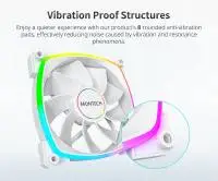 Вентилатор Montech RX140 PWM REVERSE Fan 140mm ARGB White