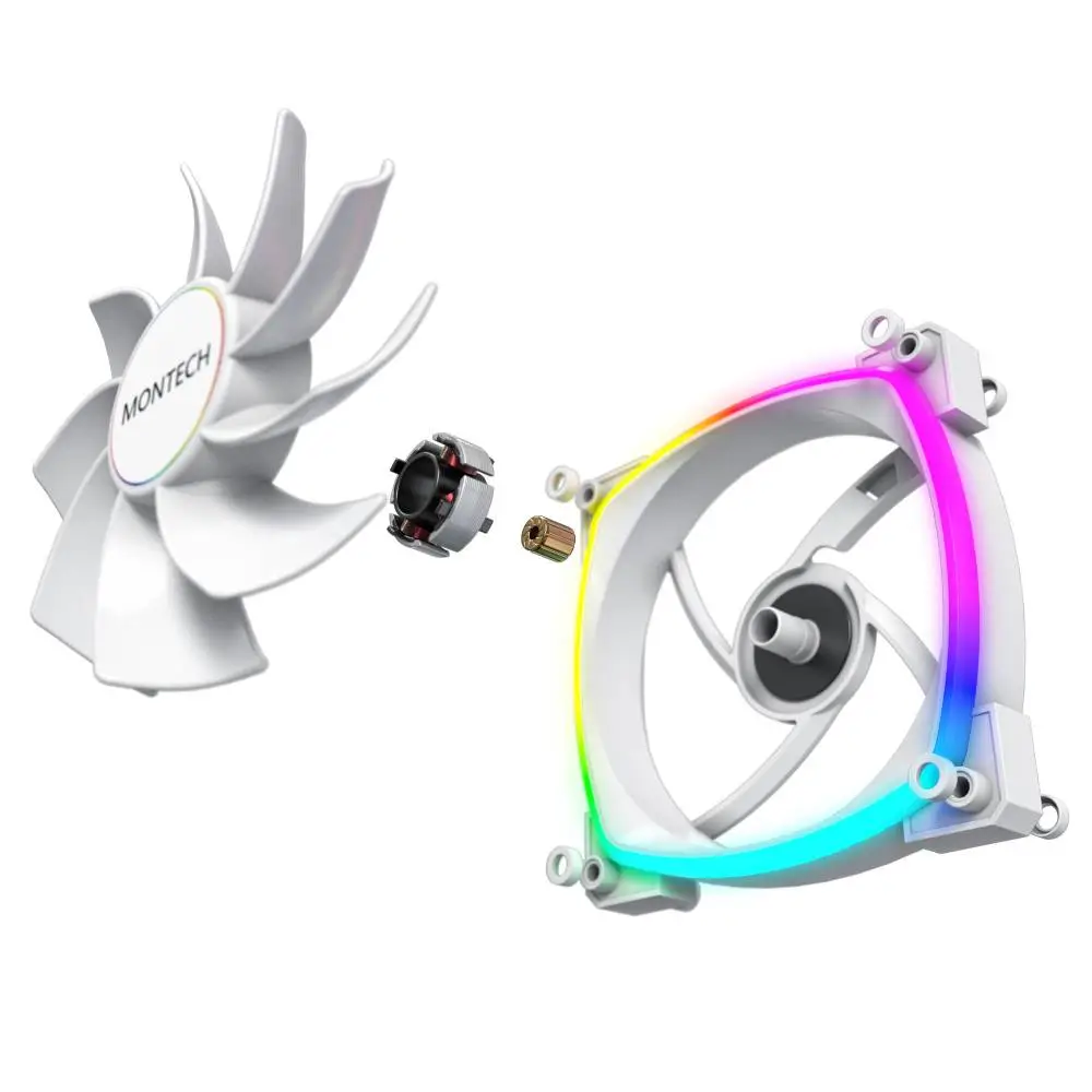 Вентилатор Montech RX140 PWM REVERSE Fan 140mm ARGB White