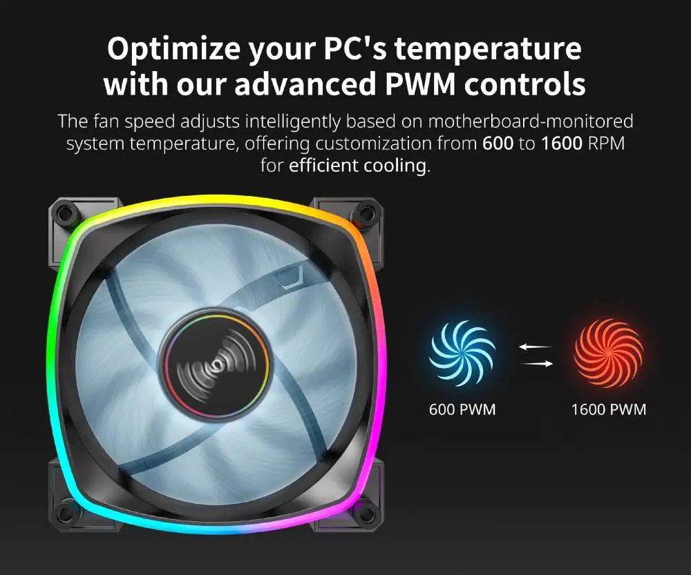 Вентилатор Montech RX140 PWM REVERSE Fan 140mm ARGB Black