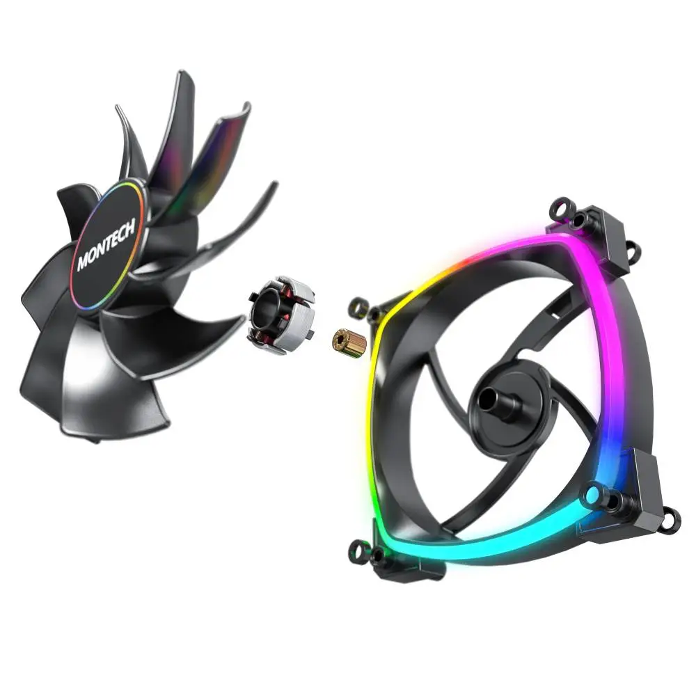 Вентилатор Montech RX140 PWM REVERSE Fan 140mm ARGB Black