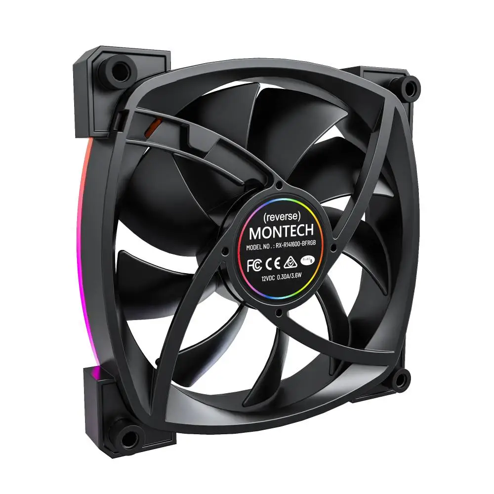 Вентилатор Montech RX140 PWM REVERSE Fan 140mm ARGB Black