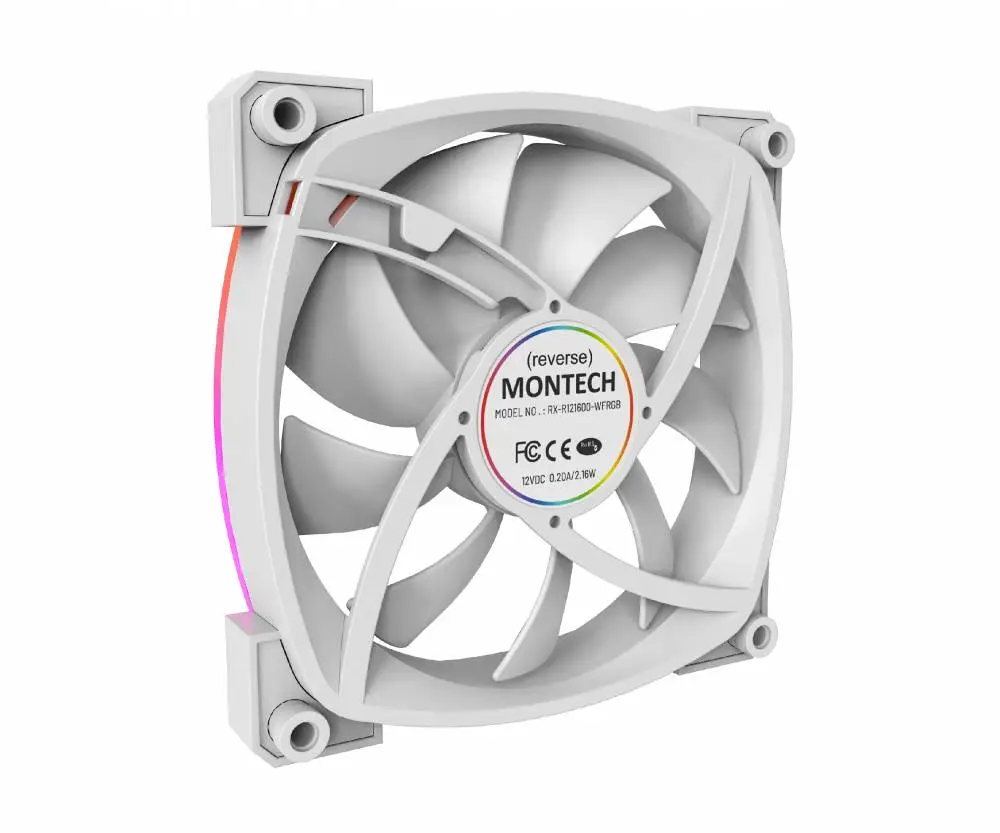 Вентилатор Montech RX120 PWM REVERSE Fan 120mm ARGB White