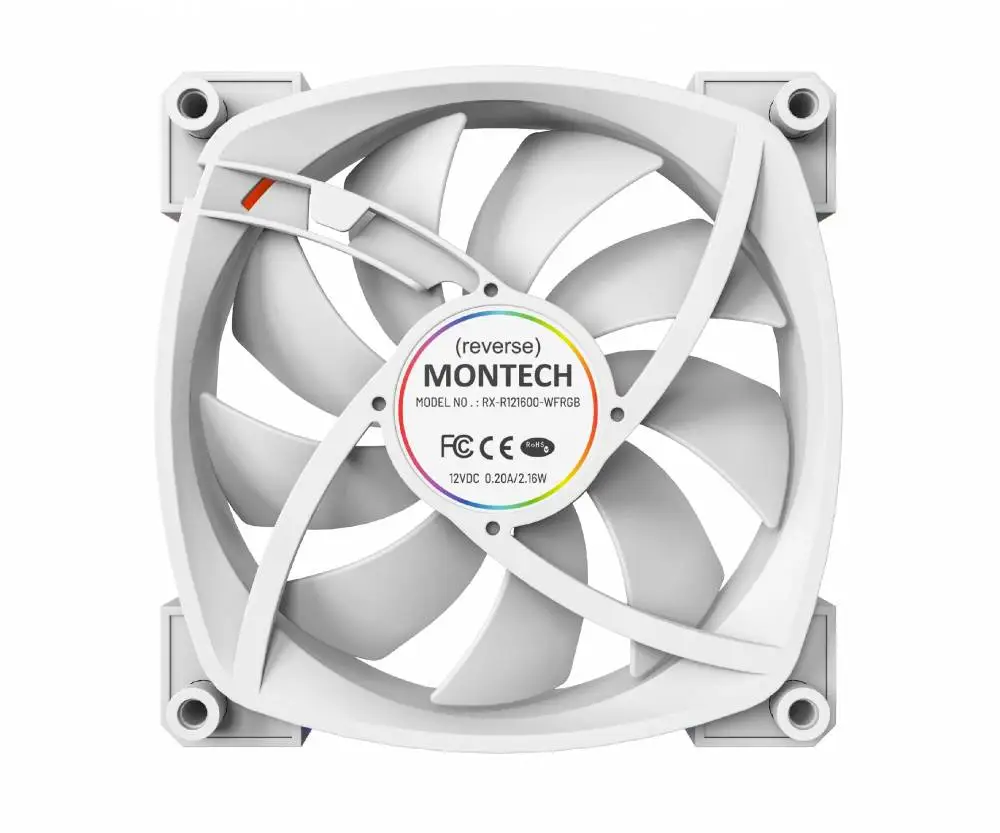 Вентилатор Montech RX120 PWM REVERSE Fan 120mm ARGB White