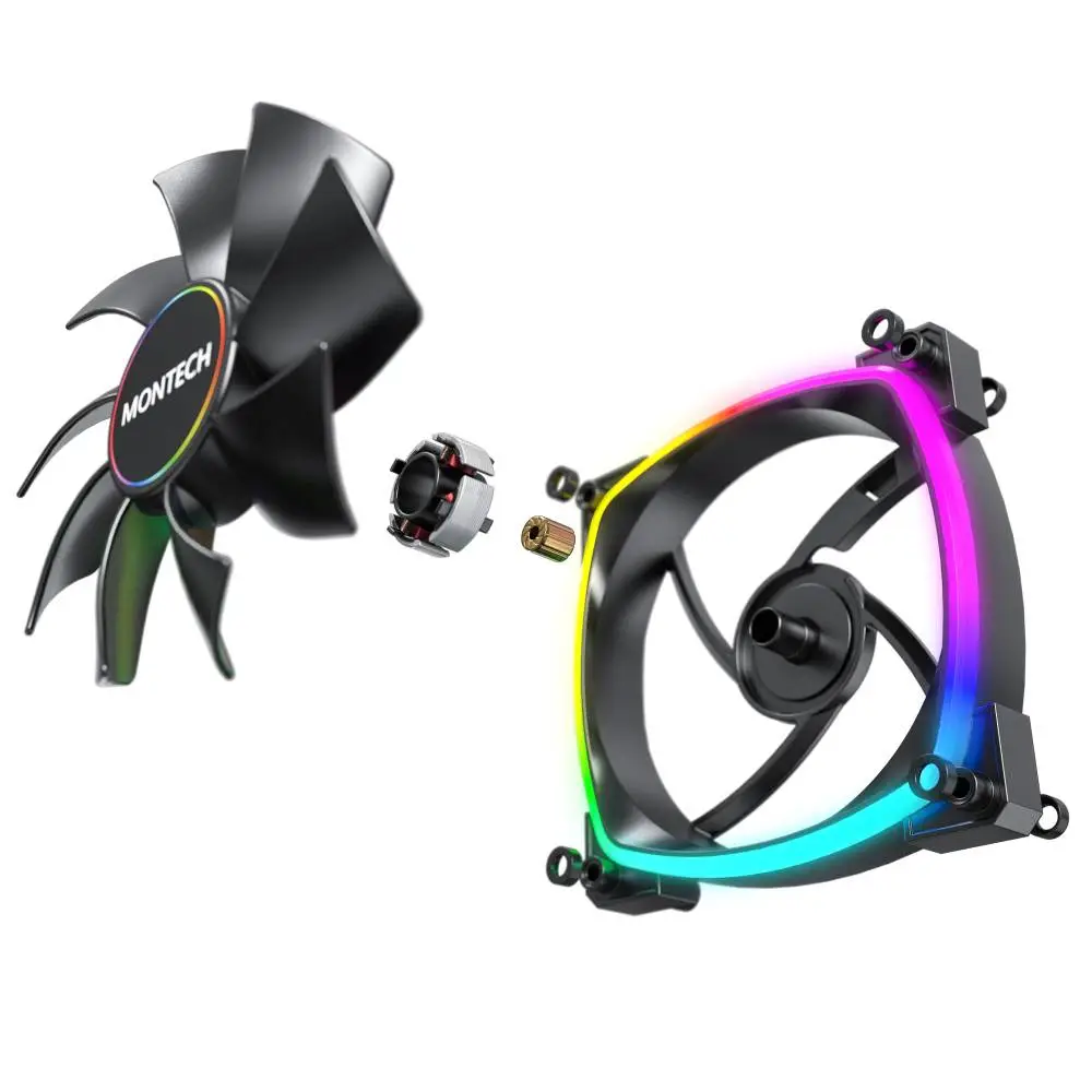 Вентилатор Montech AX140 PWM Fan 140mm ARGB Black 