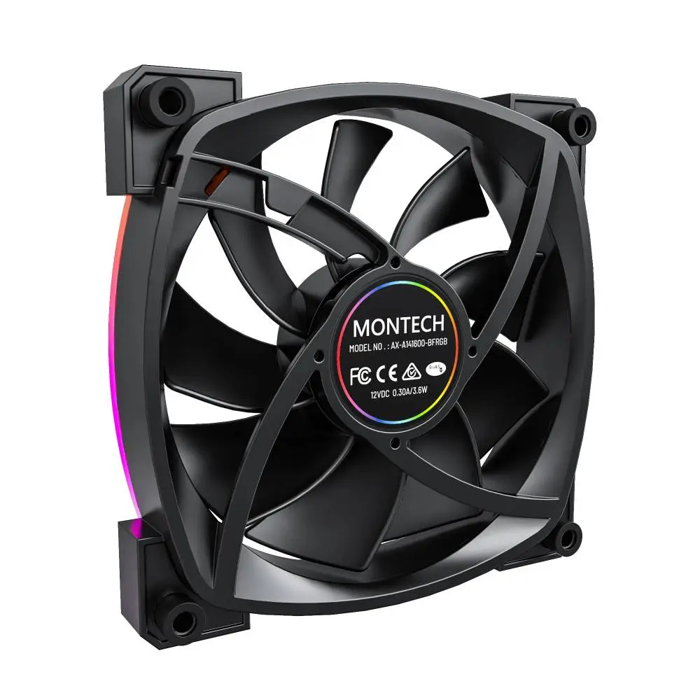 Вентилатор Montech AX140 PWM Fan 140mm ARGB Black 