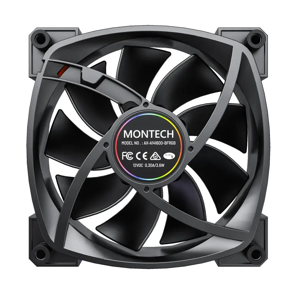 Вентилатор Montech AX140 PWM Fan 140mm ARGB Black 