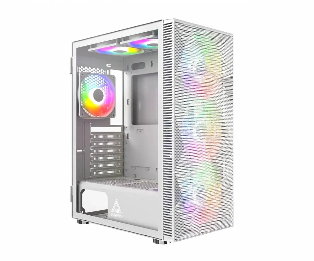 Кутия Montech X3 MESH TG White Mid-tower 6 x Fixed ARGB fans