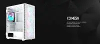 Кутия Montech X3 MESH TG White Mid-tower 6 x Fixed ARGB fans