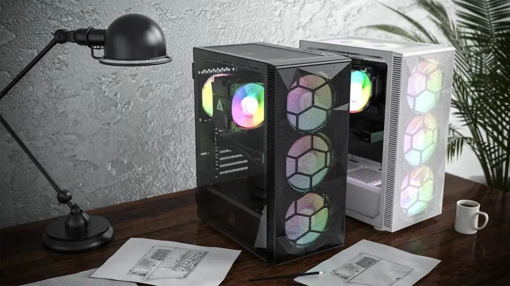 Кутия Montech X3 MESH TG White Mid-tower 6 x Fixed ARGB fans