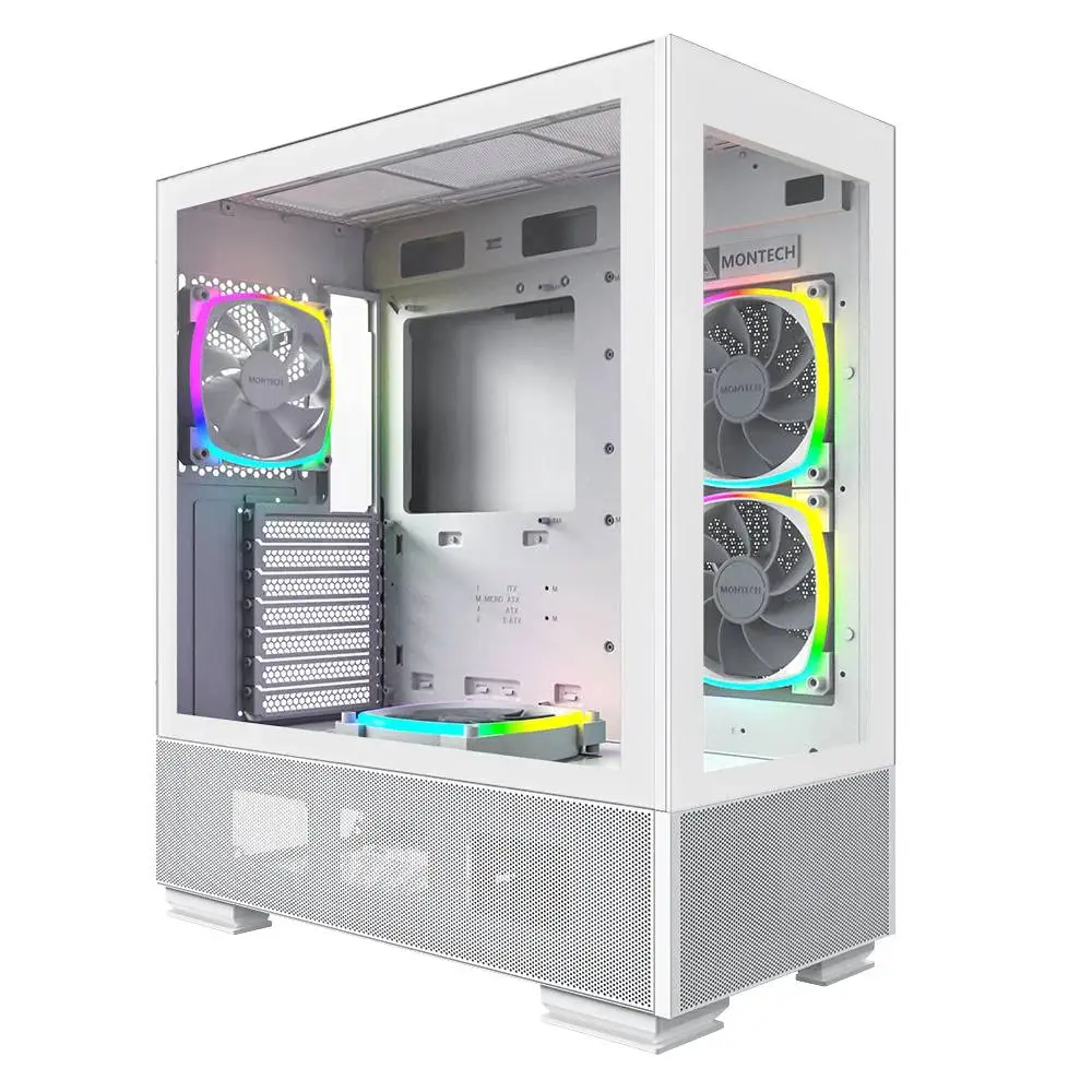 Кутия Montech SKY TWO Mid-tower Case TG ARGB White