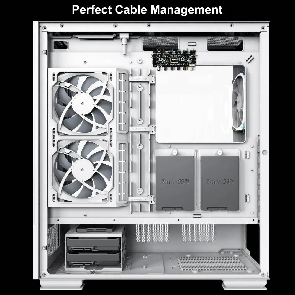 Кутия Montech SKY TWO Mid-tower Case TG ARGB White