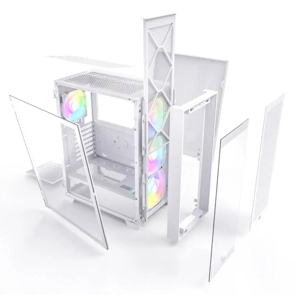 Кутия Montech AIR 1000 PREMIUM Mid-tower Case TG ARGB White
