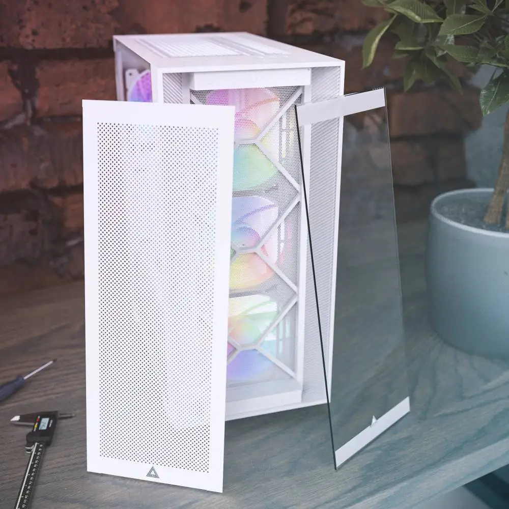 Кутия Montech AIR 1000 PREMIUM Mid-tower Case TG ARGB White