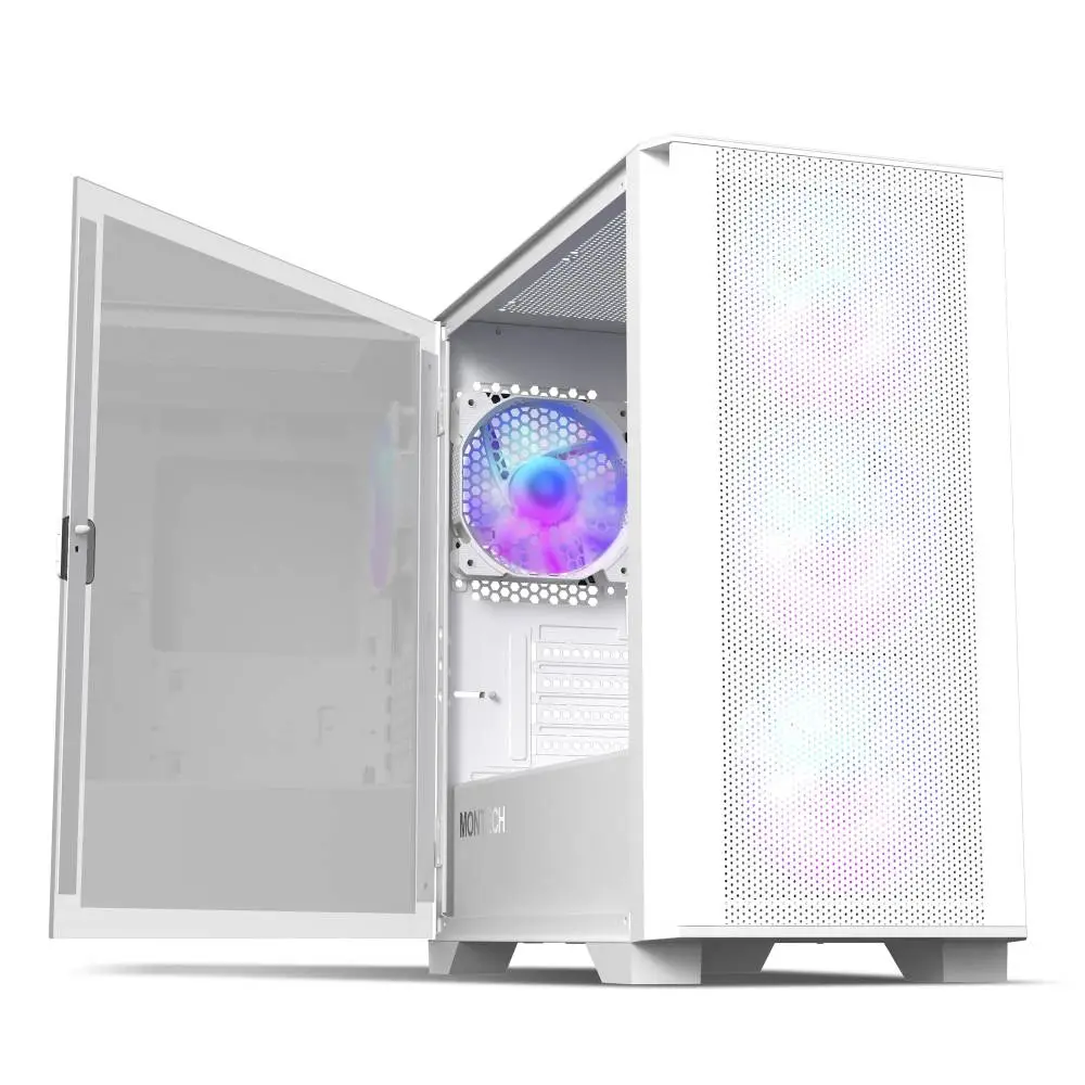 Кутия Montech AIR 100 ARGB Micro ATX Case TG ARGB White