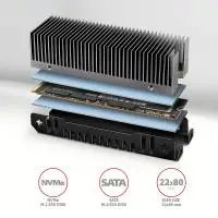 Охладител за SSD диск AXAGON CLR-M2XT Passive, M.2 SSD, 80mm SSD, ALU body