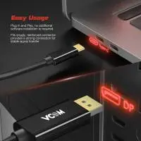 VCom кабел Cable Type-C to DisplayPort - 8K Black - CU422C-1.8m