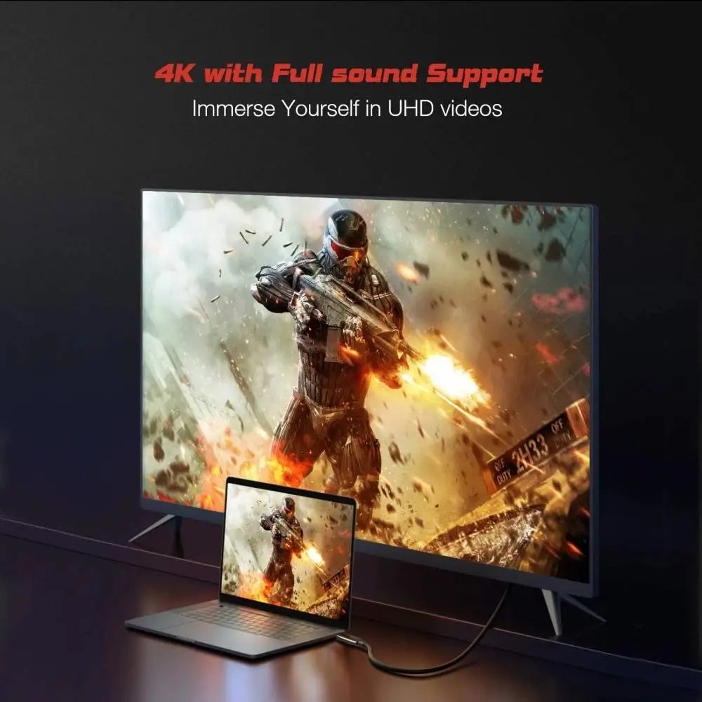 VCom кабел Cable Type-C to DisplayPort - 8K Black - CU422C-1.8m