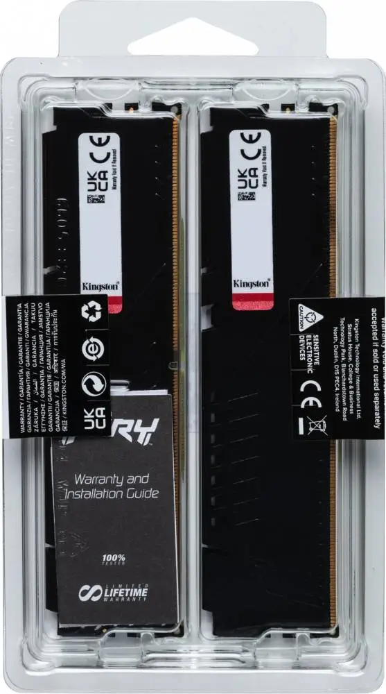 Памет Kingston FURY Beast Black 32GB (2x16GB) DDR5 6000MHz CL36 - KF560C36BBE2K2-32