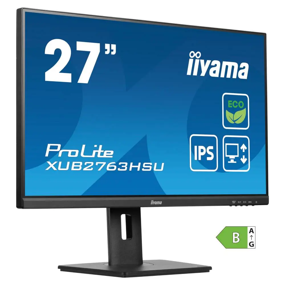 Монитор IIYAMA XUB2763HSU-B1, 27", IPS, FHD 1920x1080, 100Hz, 3ms, USB, HDMI, DP