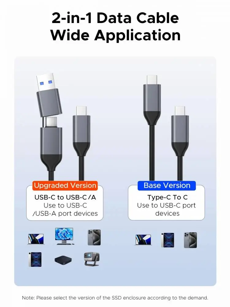 Orico външна кутия за диск Storage - Case - M.2 NVMe/SATA M/B key - USB3.1 Type-C, Silicone Protective Case, 10Gbps - AXM2S-G2-GY-BP