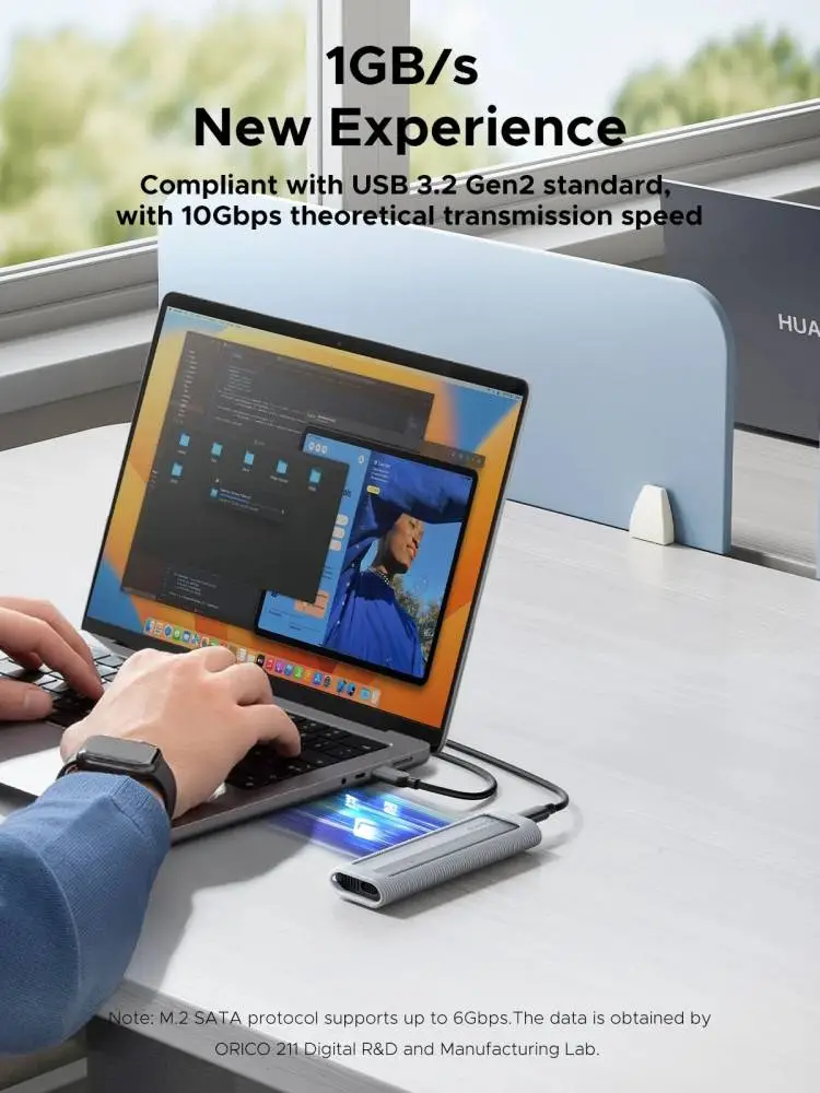 Apacer външна кутия за диск Storage - Case - M.2 NVMe M-key 10 Gbps, Silicone Protective Case, USB-C/A - AXM2-G2-V1-GY