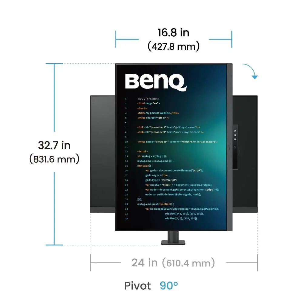 Монитор за програмиране BenQ RD280U, 28.2", Ergo Stand