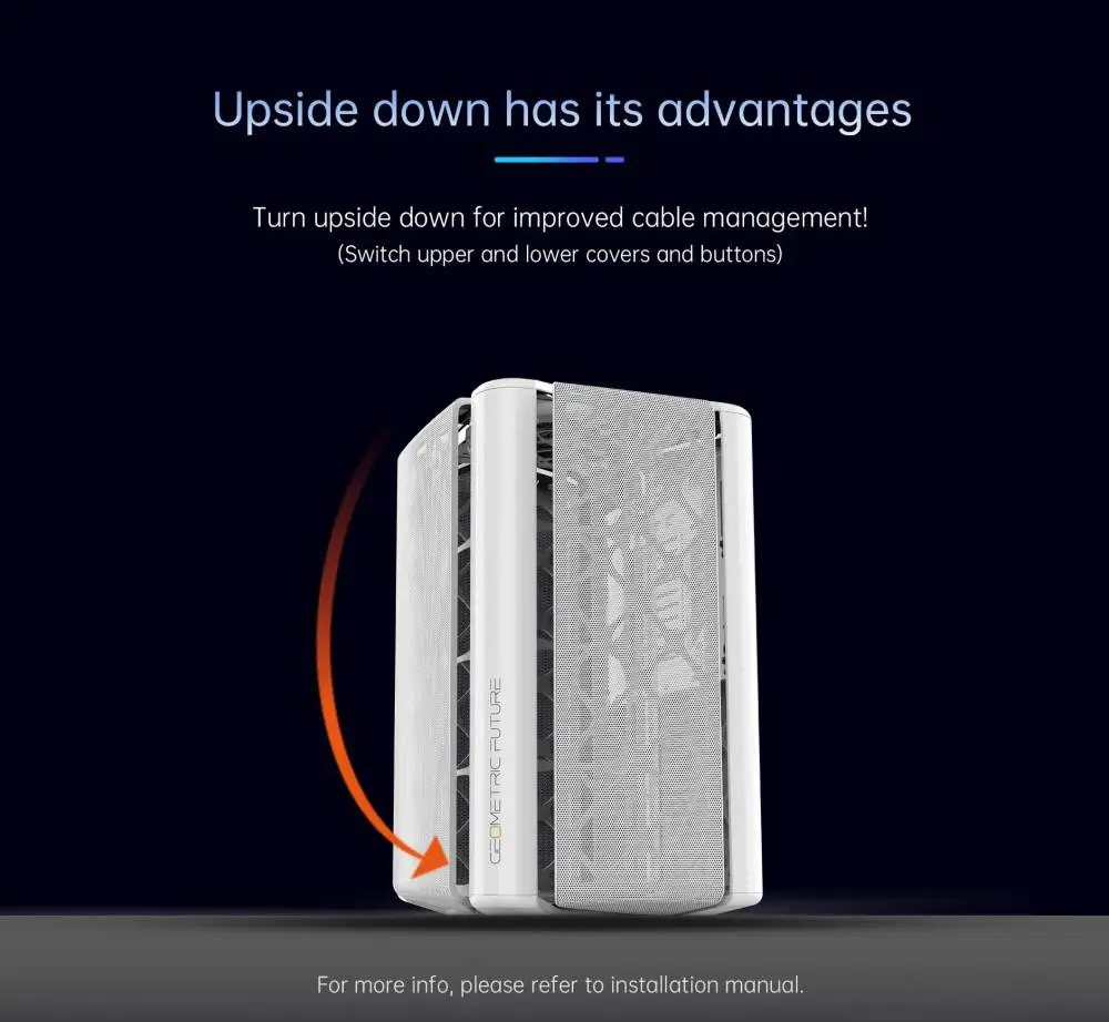 Кутия Geometric Future Model 2 THE ARK Mesh White Case mATX