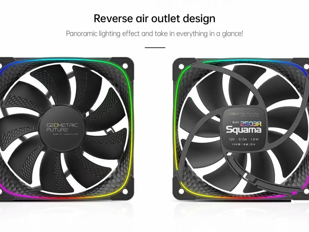 Вентилатор Geometric Future Squama 2503R REVERSE Fan 120mm ARGB White - 1F2503R112011