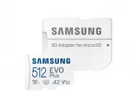 Карта памет Samsung EVO Plus, microSDXC, UHS-I, 512GB, Адаптер