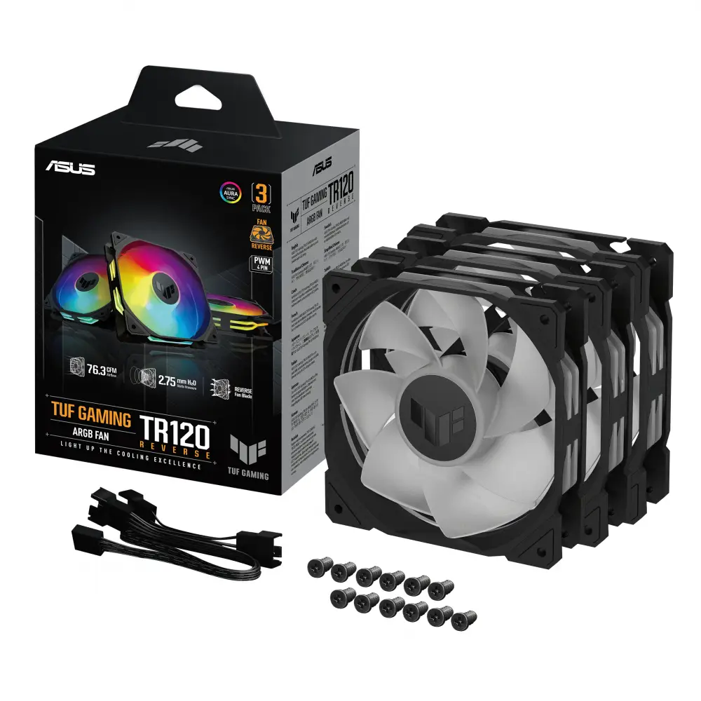 Вентилатори ASUS TUF GAMING TR120 ARGB Reverse Black 3pack