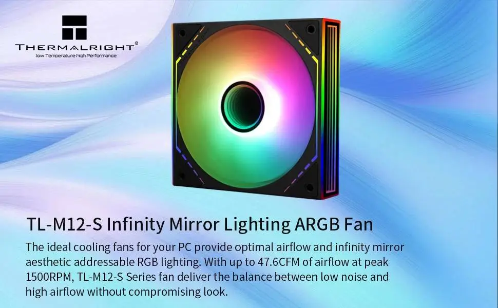 Вентилатор Thermalright TL-M12-S Infinity Mirror aRGB Lighting Black Fan 120mm