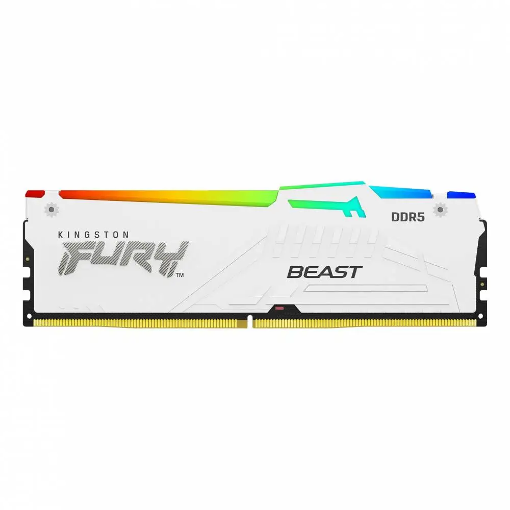 Памет Kingston FURY Beast White RGB 32GB (2x16GB) DDR5 6000MHz CL40 - 560C36BWE2AK2-32