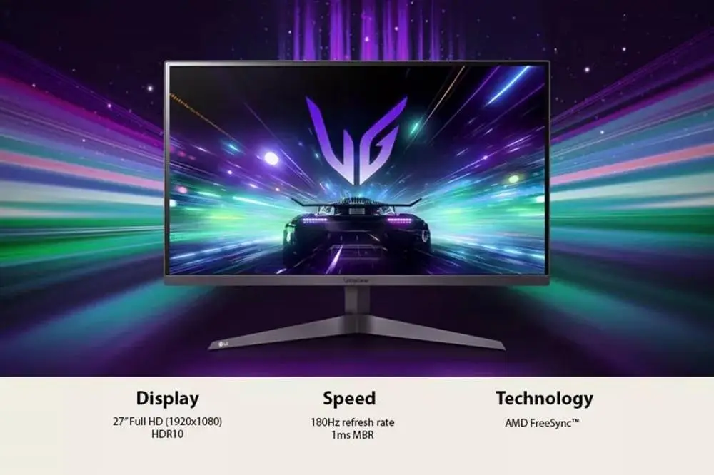 Монитор LG UltraGear 27GS50F-B, 27", VA, FHD 1920x1080, 180Hz, 5ms, HDR10, AMD FreeSync