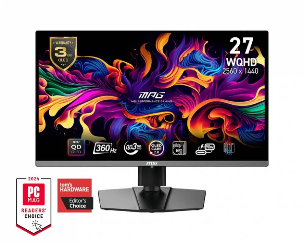 Монитор MSI MPG 271QRX QD-OLED, 27", OLED, WQHD 2560x1440, 360Hz, 0.03ms, HDR400, AMD FreeSync Premium Pro