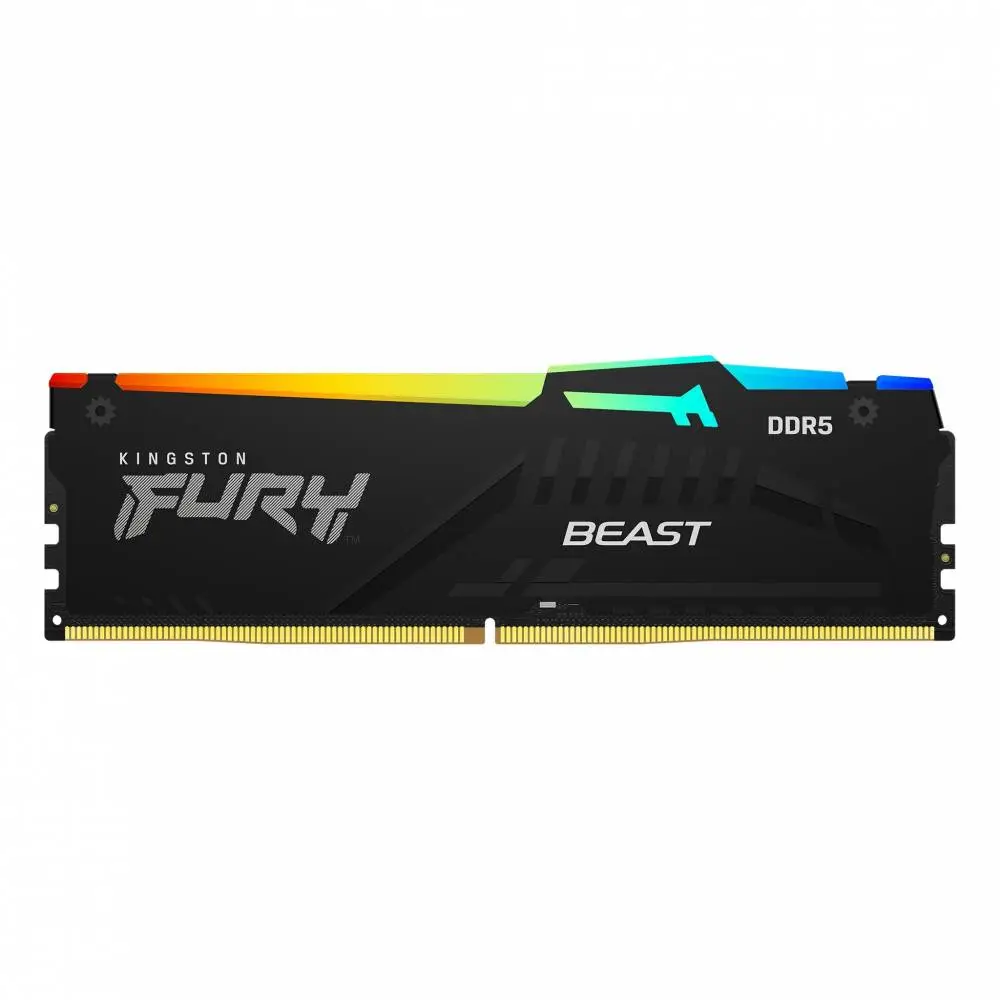 Памет Kingston FURY Beast RGB Black 32GB (2x16GB) DDR5 6000MHz CL36 - KF560C36BBE2AK2-32